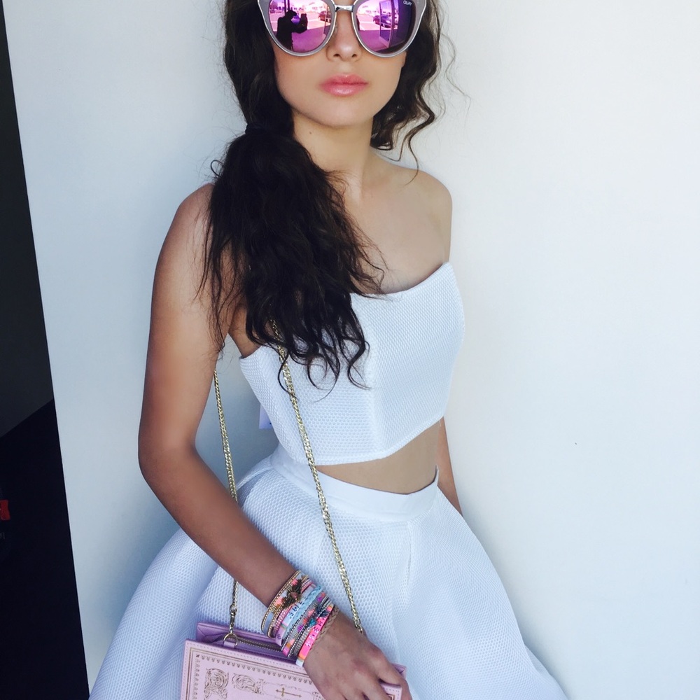 White mesh dress top is S bottom is XS